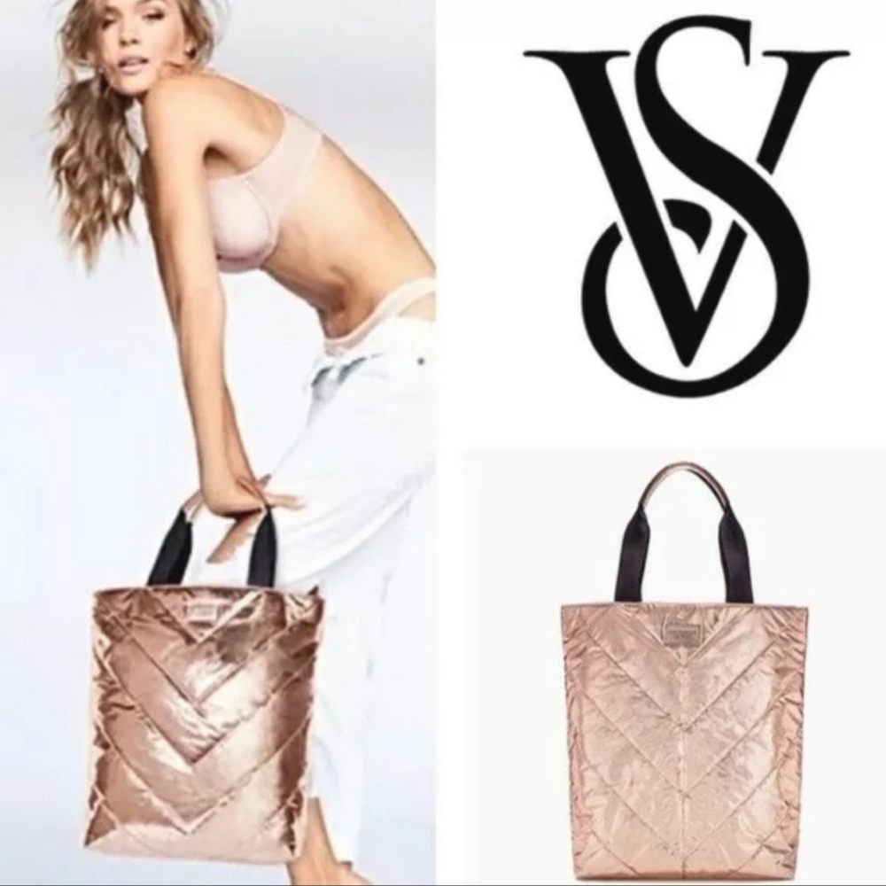 Victoria's Secret Rose Gold Tote Bag